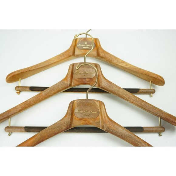 Sartorio Napoli Brown Composite Set of 3 Hangers - Picture 2 of 2